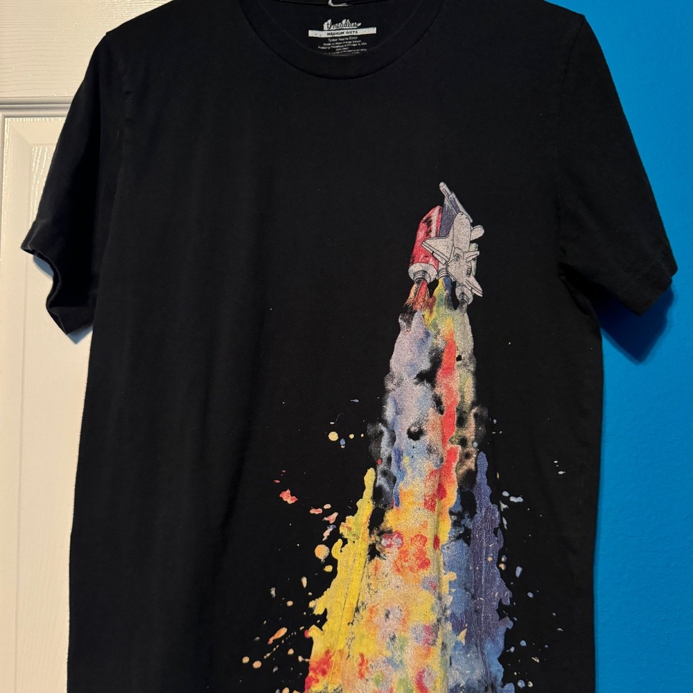 Space Shuttle "Space Needs Color" Threadless Graphic Tee - Nerdy Geek T-Shirt